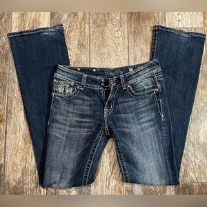 Miss Me Jeans Size 29 JP5124B Boot Cut Embellished Flap Pockets
